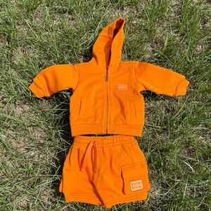 Dolce & Gabbana Infant Logo Patch Track Shorts and Zip-Up Hoodie